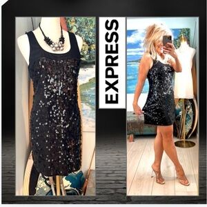 NWT,Express, Sexy Sheer Upper, Fun Shimmering Sequins, Noir, Lightweight, Size S